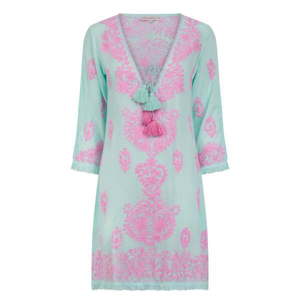 Aggie Dress in Mint/Pink