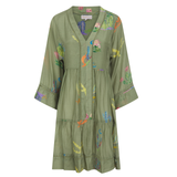 Esme Dress in Desra Khaki Print