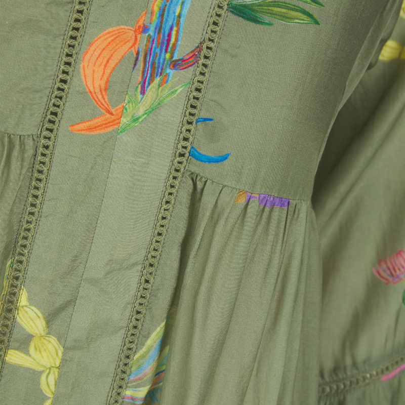 Esme Dress in Desra Khaki Print