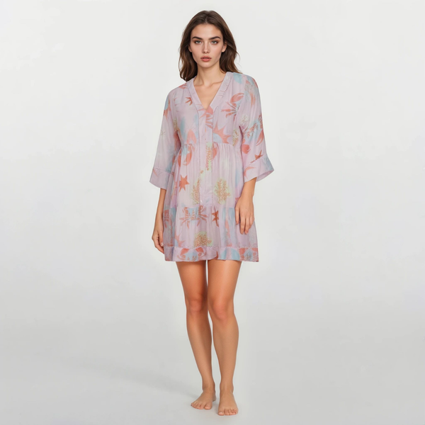 Esme Dress in Ondine Pink Print