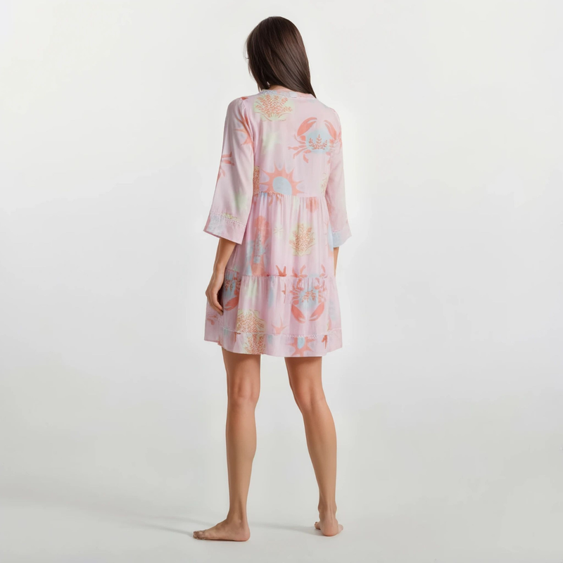 Esme Dress in Ondine Pink Print