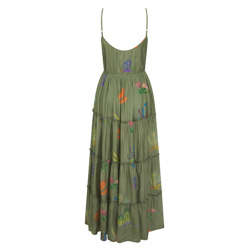 Rachel Maxi Dress in Desra Khaki Print