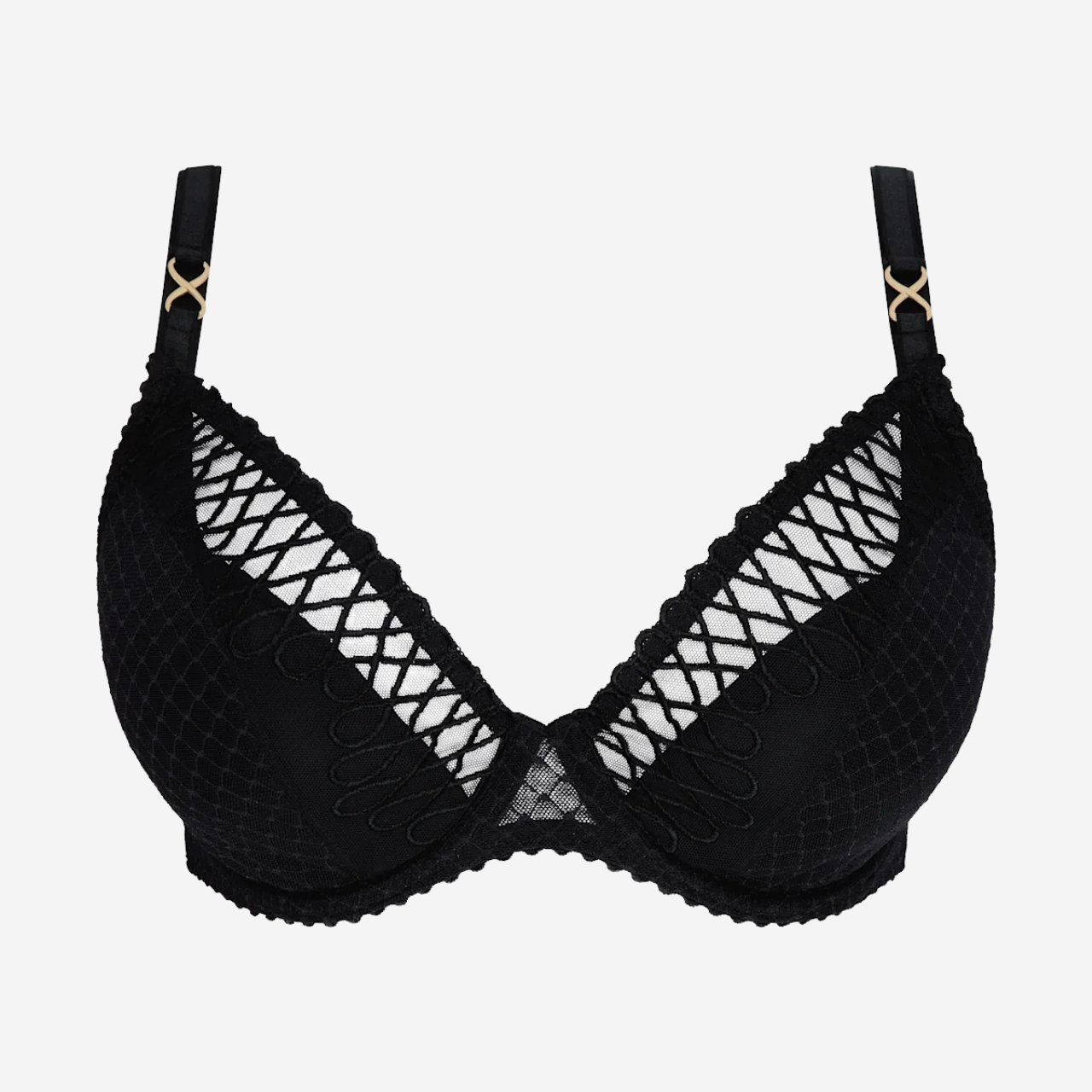 Jokko Half Padded Plunge Bra in Black