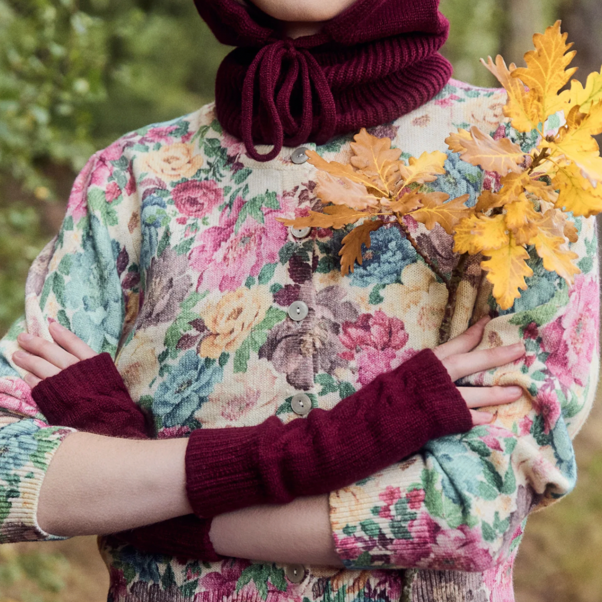 Cable Knit Cashmere Wrist Warmers