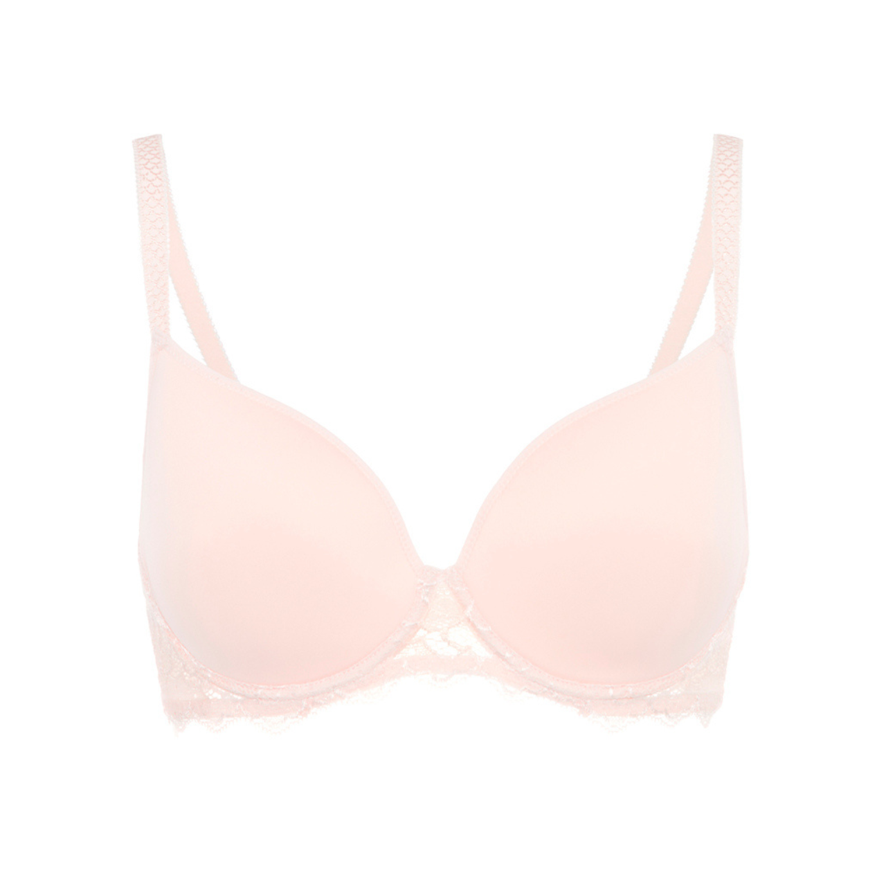 Caresse 3D Plunge Bra in Poudre Blush