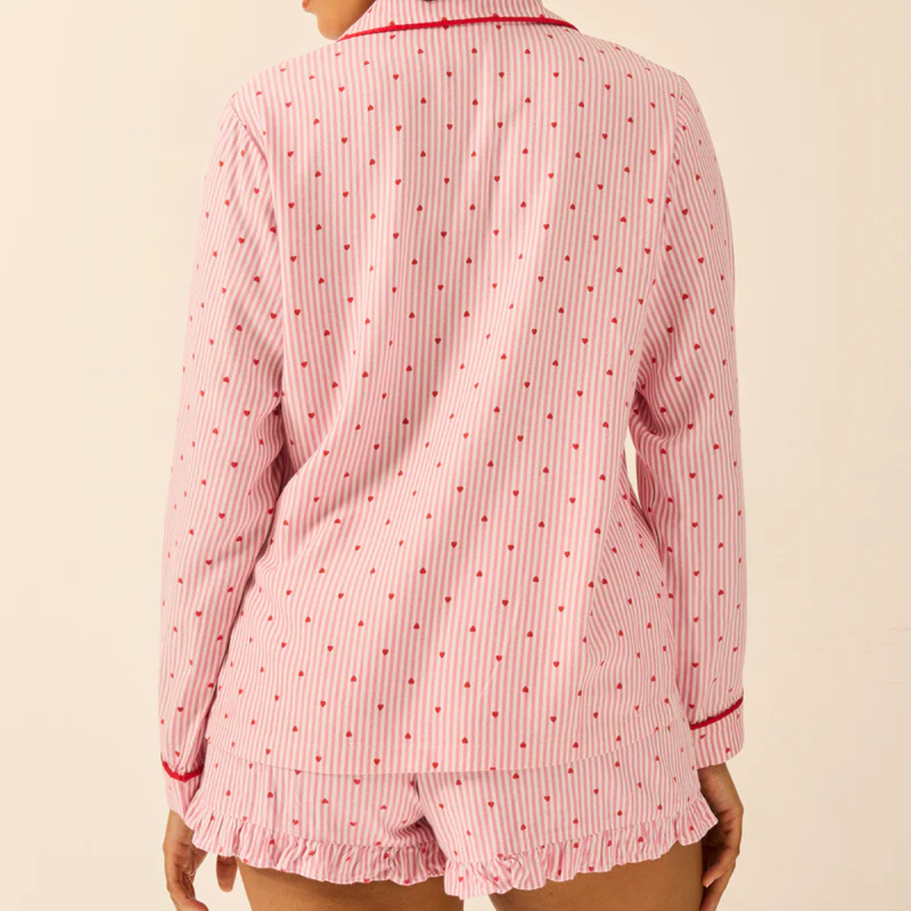 Soft Woven Frill Pyjama Set - Hearts