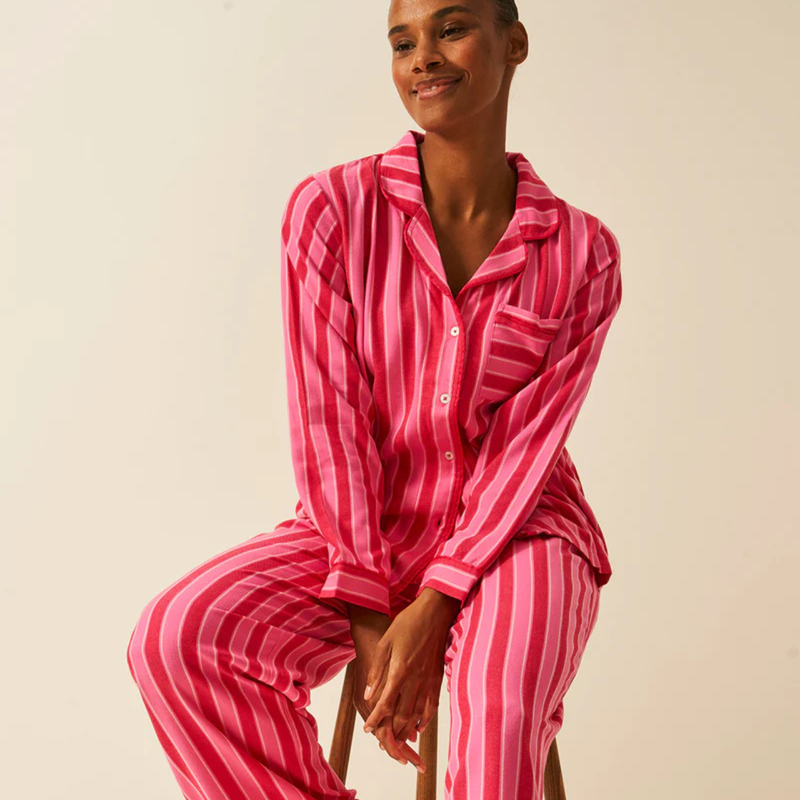 Soft Brushed  Long Sleeve Pyjama in Candy Pop