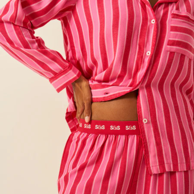 Soft Brushed  Long Sleeve Pyjama in Candy Pop