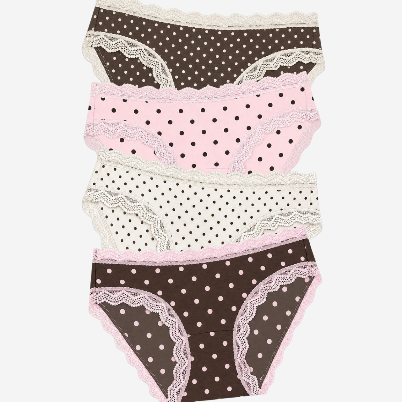 The Original Knicker Four Pack in Neopolitan Polkadot