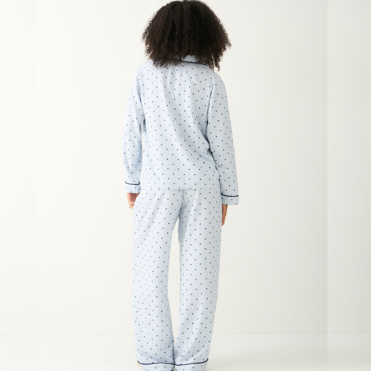 Long Pyjama Set - Stripe & Shine Blue