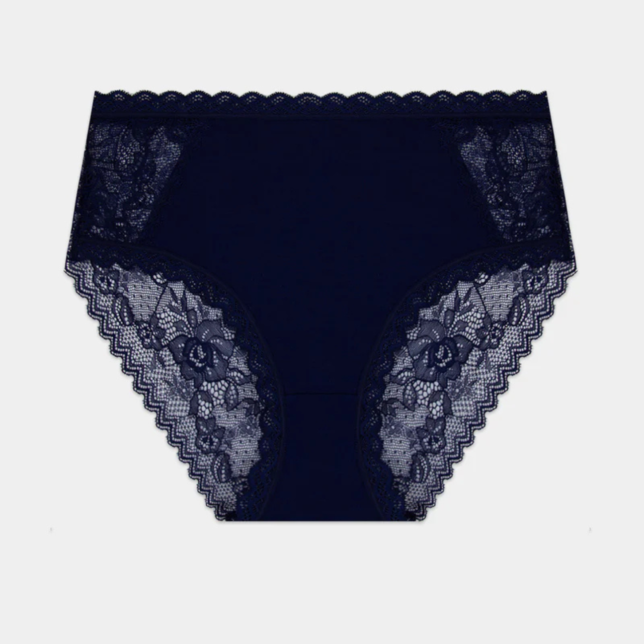 Eco Lace High Rise Knicker in Navy