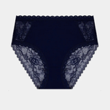 Eco Lace High Rise Knicker in Navy