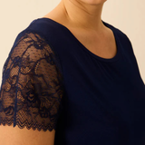 Eco Lace Slouchy Bed Top in Navy