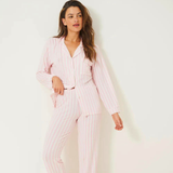 Long Pyjama Set - Pale Pink Stripe