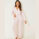 Long Pyjama Set - Pale Pink Stripe
