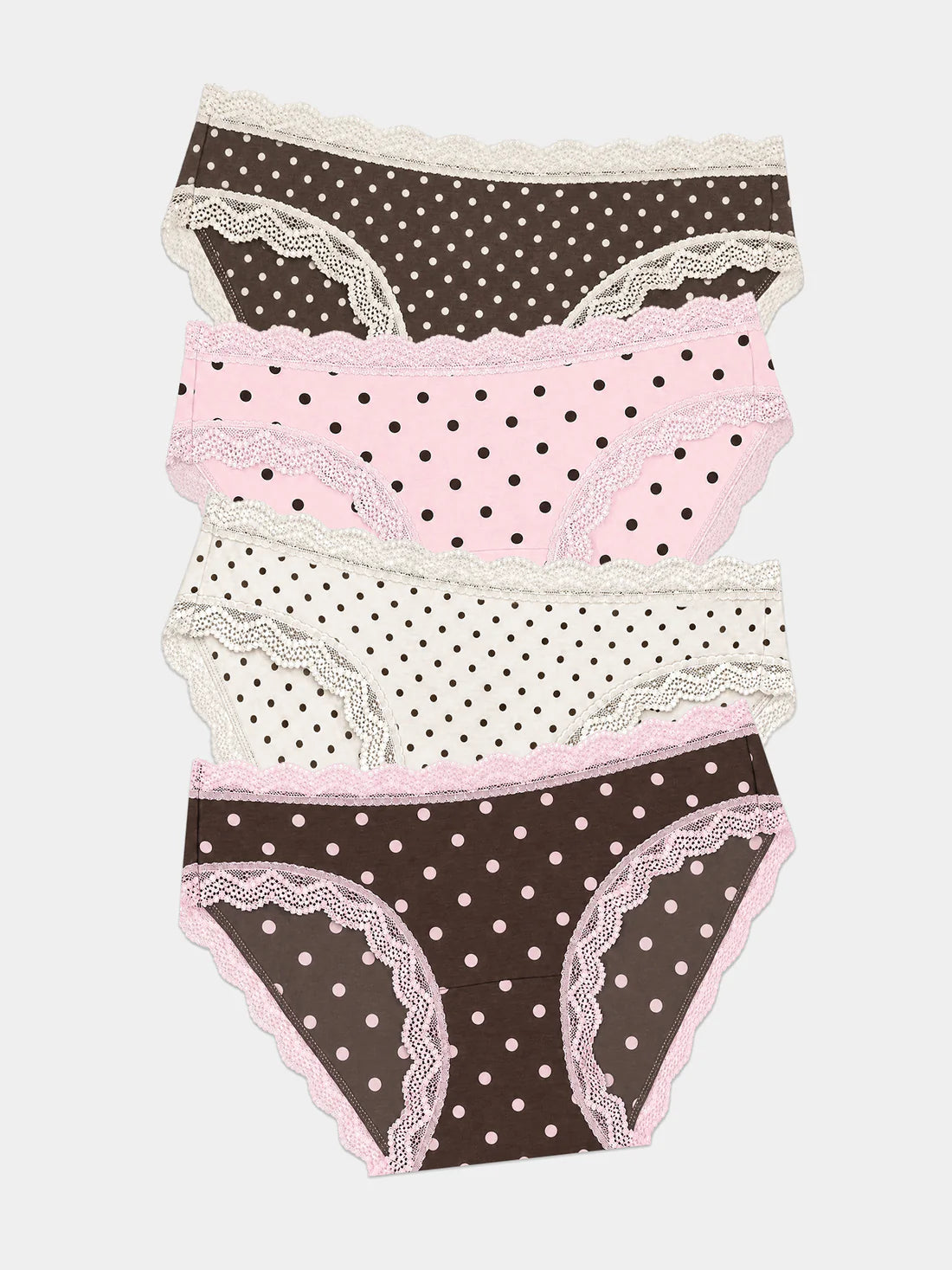 The Original Knicker Four Pack in Neopolitan Polkadot