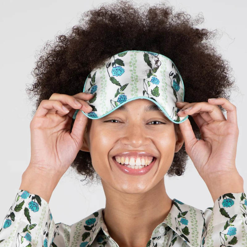 Rosewood Stripe Silk Eye Mask