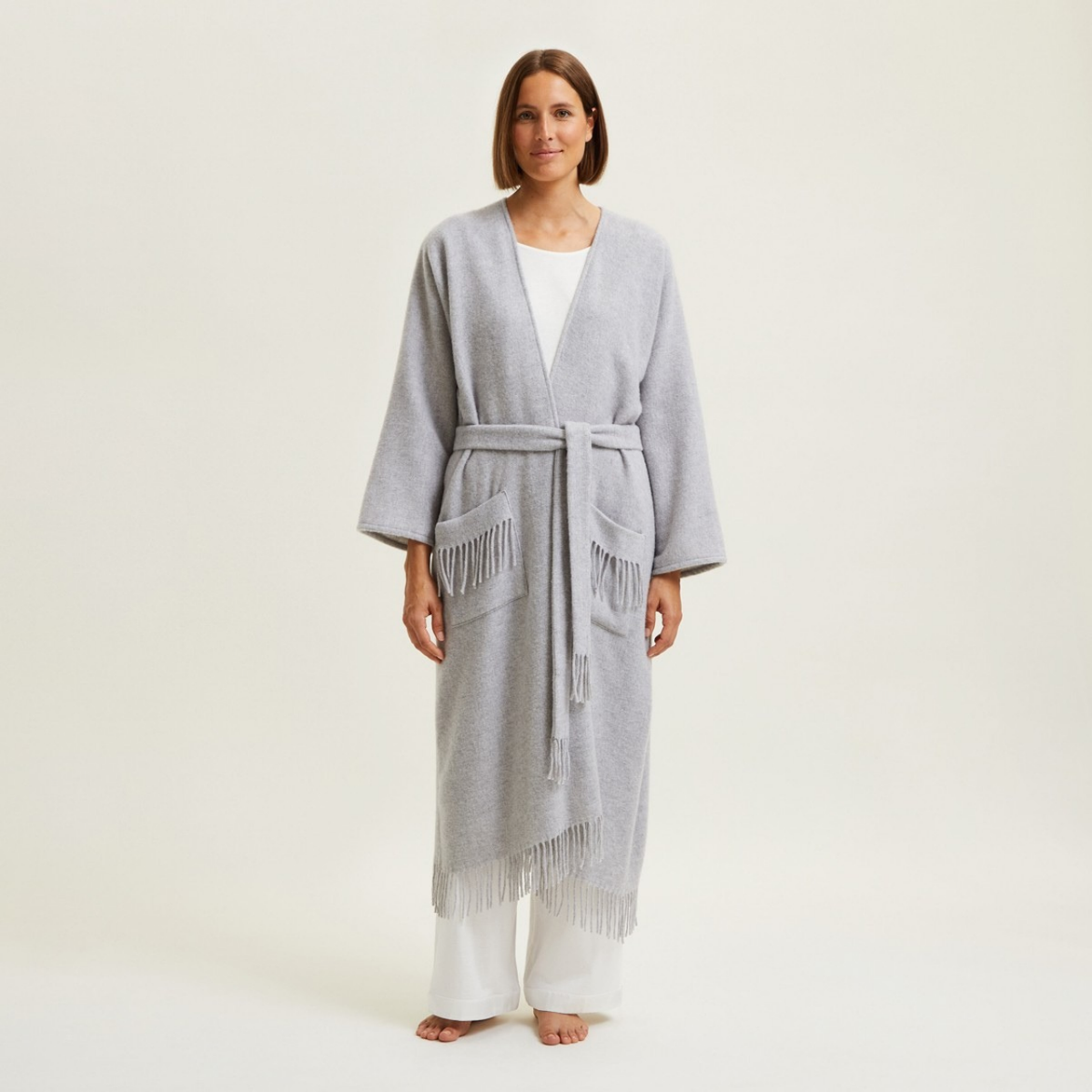 Eponyme Long Poncho in Gris