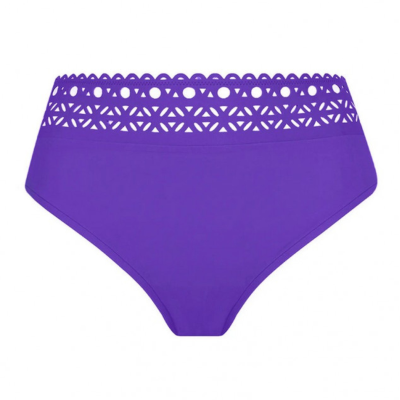 Ajourage Couture High Waist Bikini Bottom in Iris