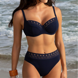 Ajourage Couture High Waist Bikini Bottom in Marina