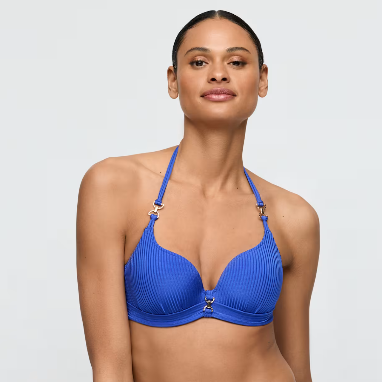 Emly Heartshape Padded Bikini Top in Electric Blue