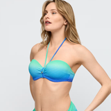 Nusa Dua Padded Strapless Bikini Top in Seascape