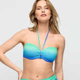 Nusa Dua Padded Strapless Bikini Top in Seascape