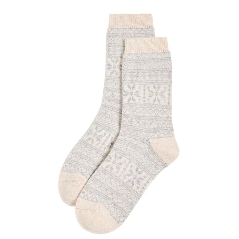 Cashmere Snowflake Ivory Bed Socks