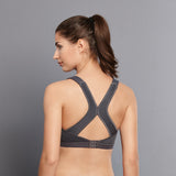 Anita Dynamix Sports bra Maximum support racer back, black and grey. Caroline Randell.