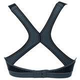 Anita Dynamix Sports bra Maximum support racer back, black and grey. Caroline Randell.