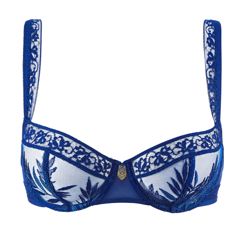 Aubade Women's Parenthese Tropic Half Cup Bra, Blue (Electric Blue), 30F at   Women's Clothing store