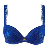 Parenthese Tropicale Moulded Plunge Bra in Electric Blue