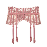 Sensory Illusion Suspender Belt in Silk Rose