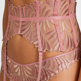 Sensory Illusion Suspender Belt in Silk Rose