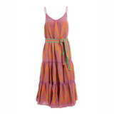 Zafiri Midi Dress in Pink/Orange