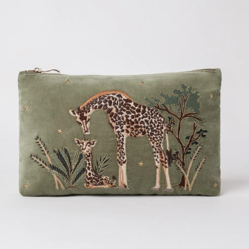 Giraffe Mother and Baby Olive Everyday Pouch