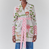 Memories of Utopia Cotton Jacquard Cardigan White