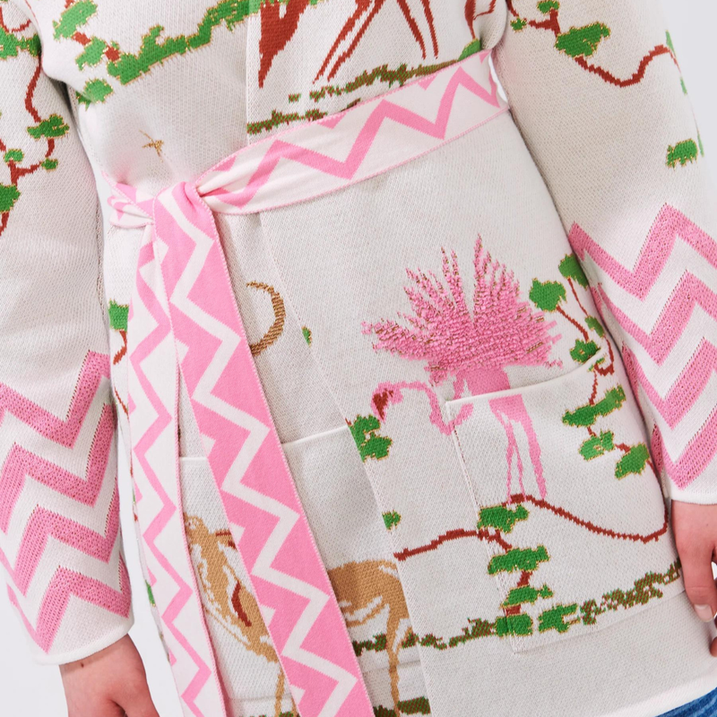 Memories of Utopia Cotton Jacquard Cardigan White