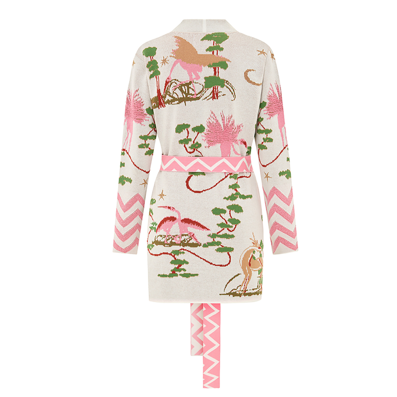 Memories of Utopia Cotton Jacquard Cardigan White