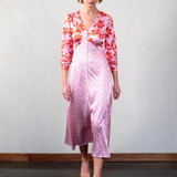 Fernanda Silk Button Tea Dress