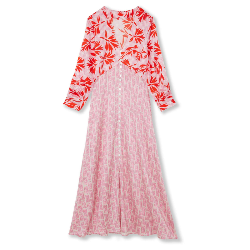 Fernanda Silk Button Tea Dress