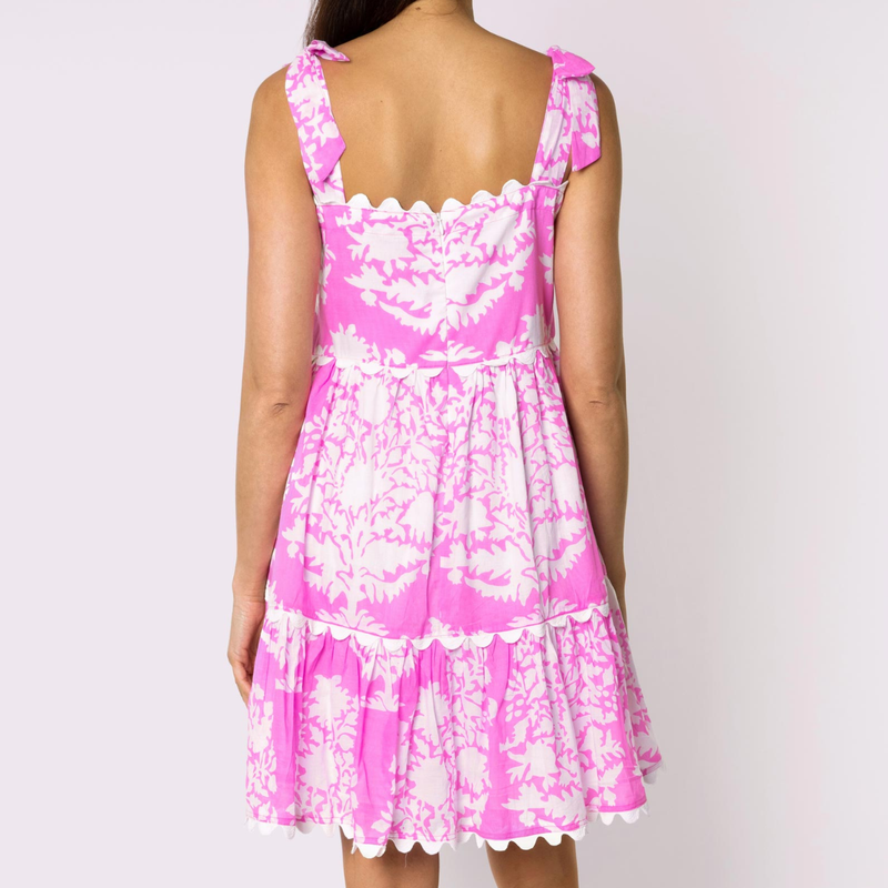 Palladio Print Tie Shoulder Sundress in Orchid