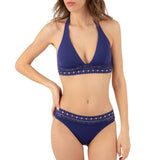 Ajourage Couture Triangle Bikini in Violet