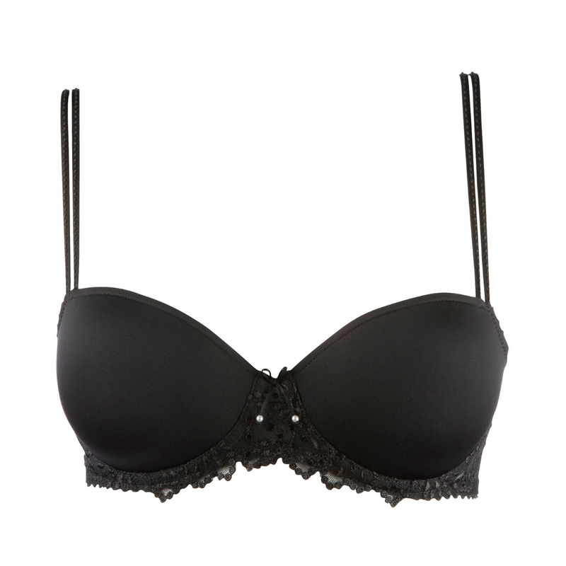 Jane Padded Balcony Bra in Black