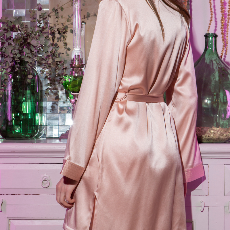 Short silk robe clearance