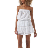 Iris Crochet Bandeau Dress in White