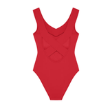 Soya Scoop Neck Swimsuit in Red