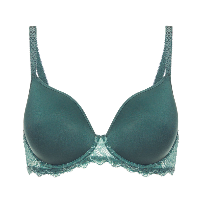 Caresse 3D Plunge Bra in Boreal Green