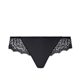 Simone Perele, Caresse, thong, italian tanga, black, flat lace on sides at the front and all on the back, Caroline Randell.  