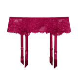 Reve Suspender Belt in Cranberry